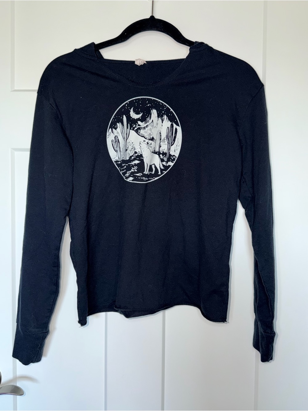 Desert Wolf Long Sleeve Hooded Tee